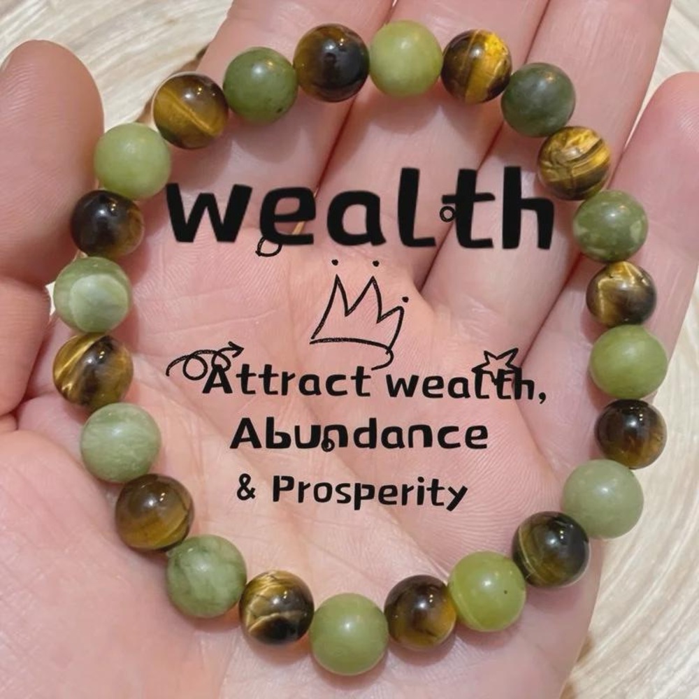 Tiger Eye and aventurine natural stone bracelet